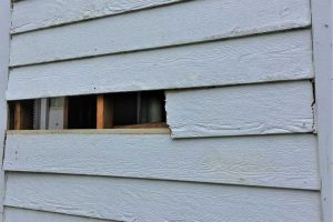 rotted gray exterior in need of replacing